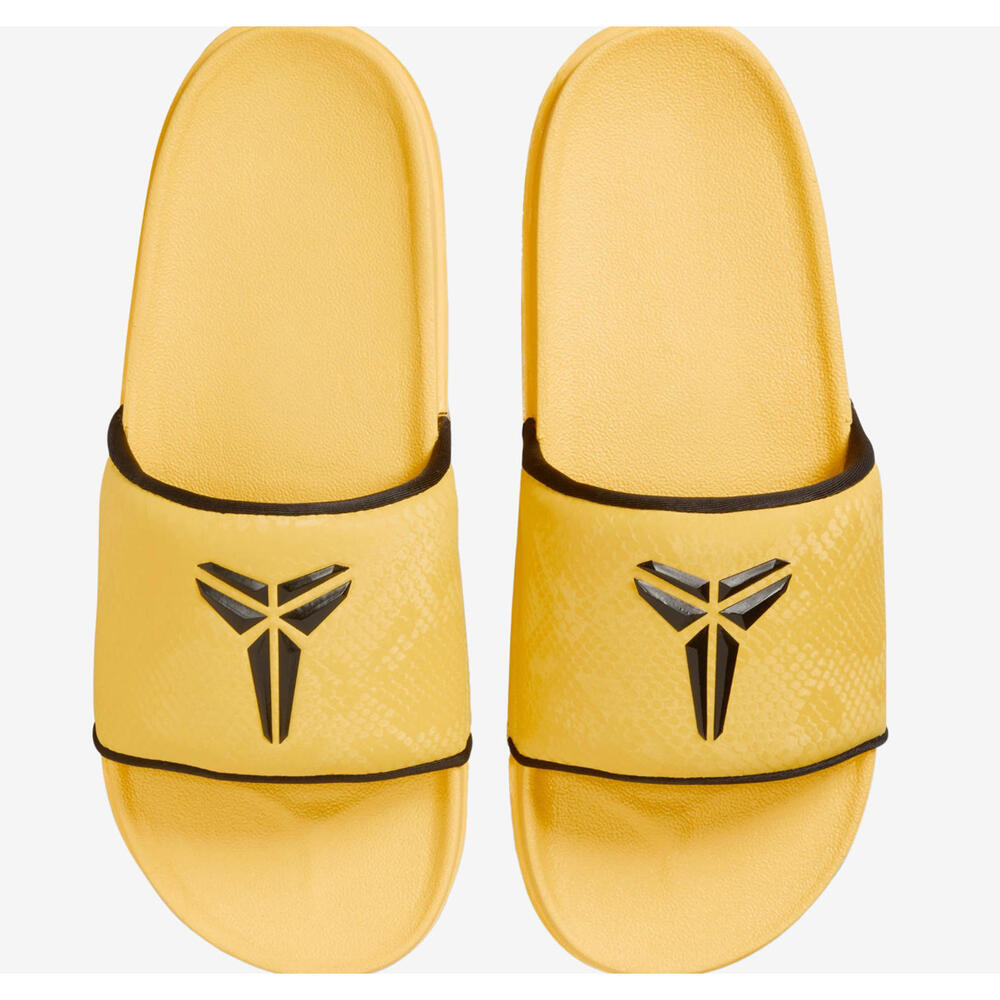 Nike Kobe Off Court Slides-Lightning Yellow-Black Mamba Logo-Mens Size 10-NIB